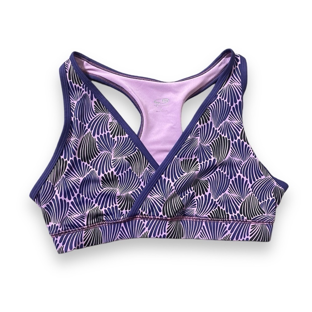 Champions women’s purple racer back sports bra vneck athletic wear top workout